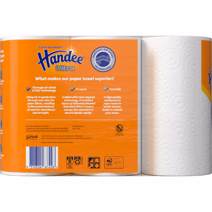 Handee Ultra Paper Towel 3 x 60 pack - Image 3