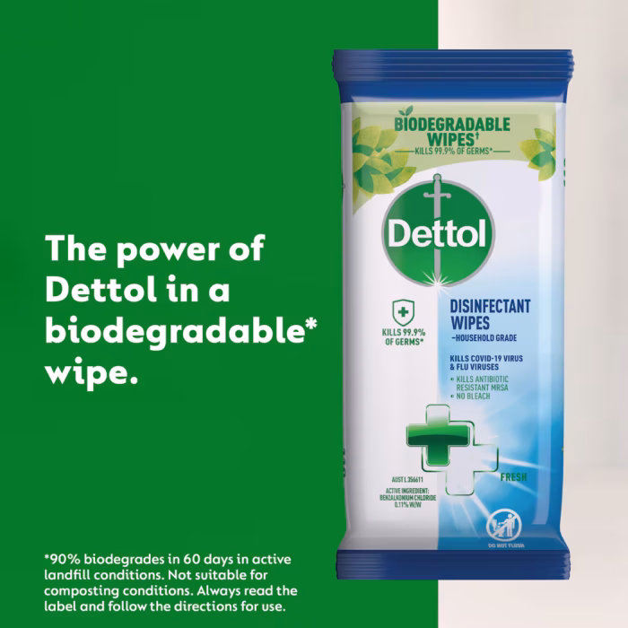 Dettol Multipurpose Disinfectant Cleaning Wipes Fresh 110 pack - Image 4