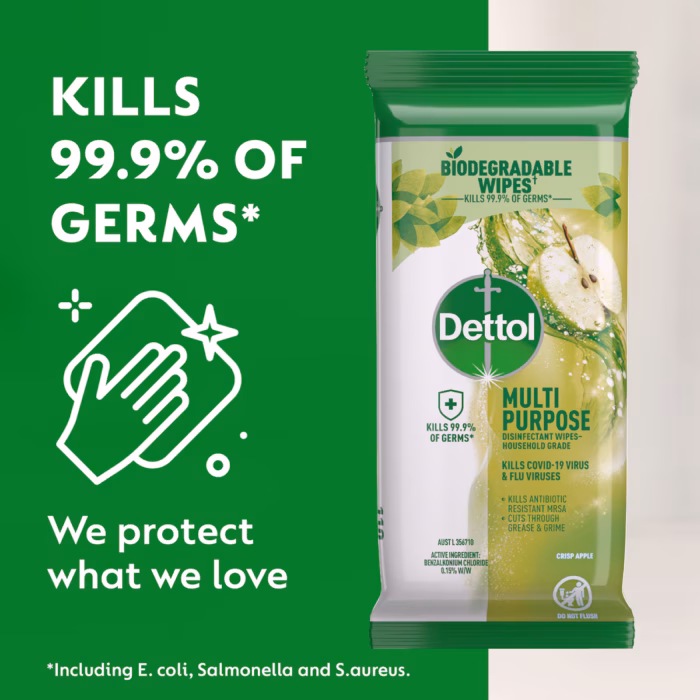 Dettol Multipurpose Disinfectant Cleaning Wipes Apple 110 pack - Image 3