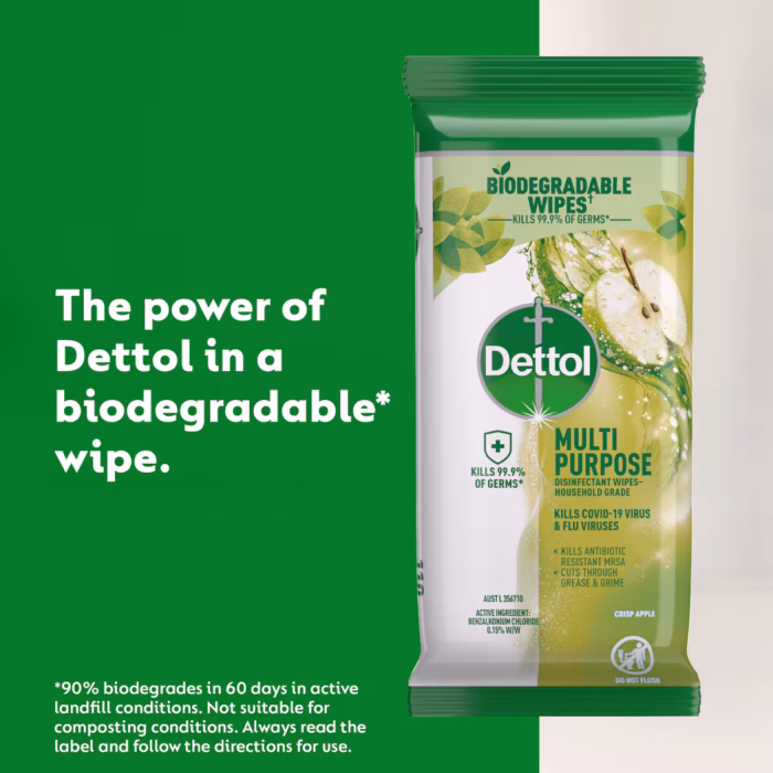 Dettol Multipurpose Disinfectant Cleaning Wipes Apple 110 pack - Image 4