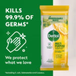 Dettol Multipurpose Disinfectant Cleaning Wipes Lemon 110 pack - Image 3