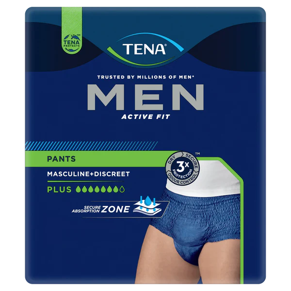 7322541106328-1_600x600 Tena Active Fit Mens Navy Pant Medium 75 105 Cm 707ml - Image 1