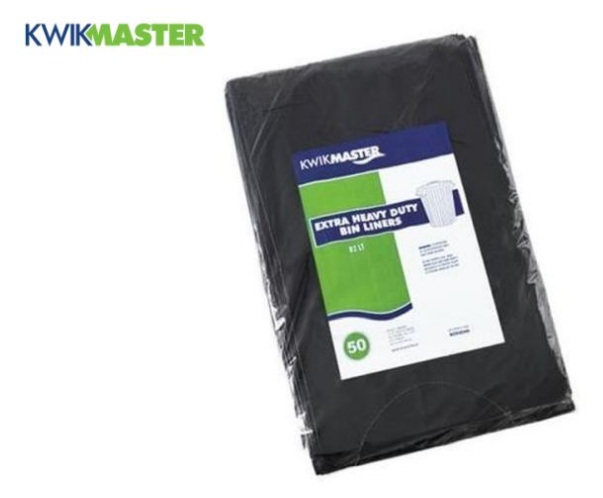 liner-2 Bin Liner Heavy Duty Flat Pack Black 80-82L - Image 1