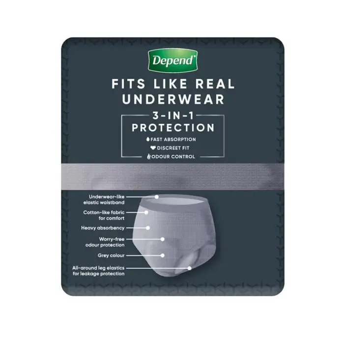 Depend Real Fit Underwear for Men Large 97-127cm 1320ml - Image 3
