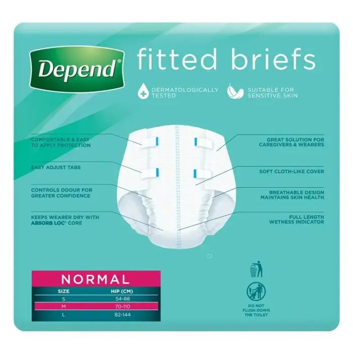 Depend  Briefs Medium 70-110cm Unisex 2300ml - Image 3