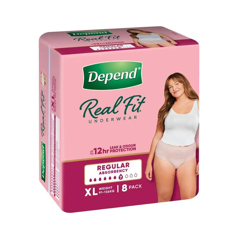 image Depend Real Fit Regular Underwear for Women XL 122-162cm 920ml - Image 1