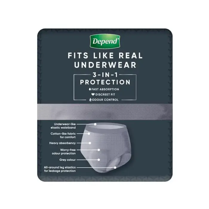 Depend Real Fit Underwear for Men Medium 86-117cm 1320ml - Image 2