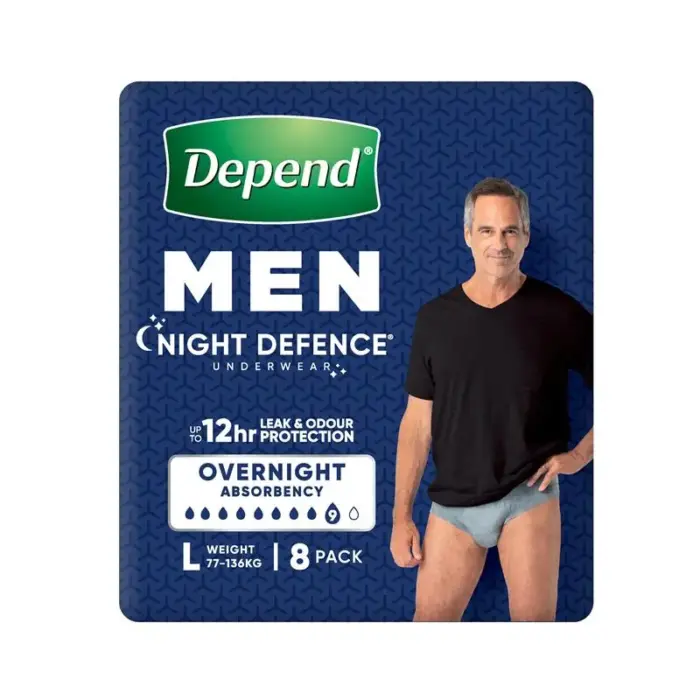 Depend Real Fit Night Defence Underwear for Men Large 97-127cm 1350ml - Image 2