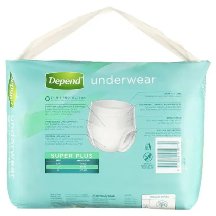 Depend Unisex Underwear Super Plus Large 97-127cm Unisex 2000ml - Image 3
