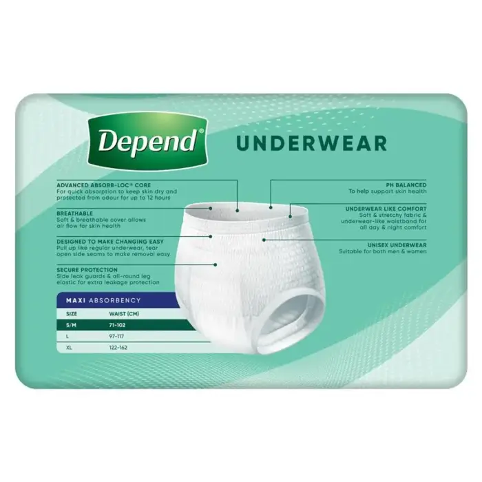 Depend Expert Care Maxi Underwear - Small/ Medium 71-102cm Unisex 2100ml - Image 3