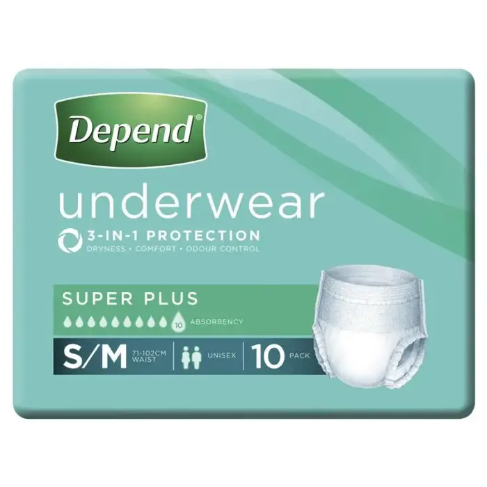 Depend Unisex Underwear Super Plus Small/ Medium 71-102cm Unisex 2000ml - Image 2