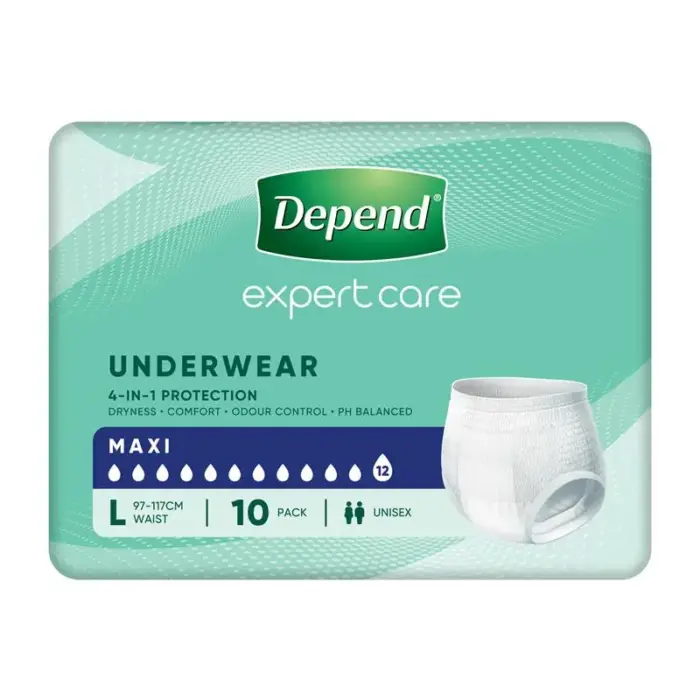 Depend Expert Care Maxi Underwear - Large 97-117cm Unisex 2700ml - Image 2