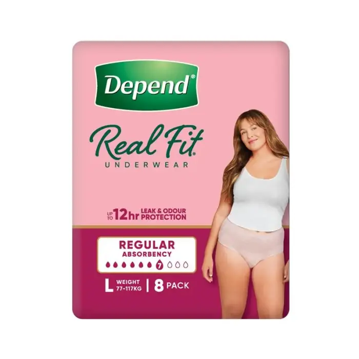 Depend Real Fit Regular Underwear for Women Large 112-137cm 920ml - Image 2