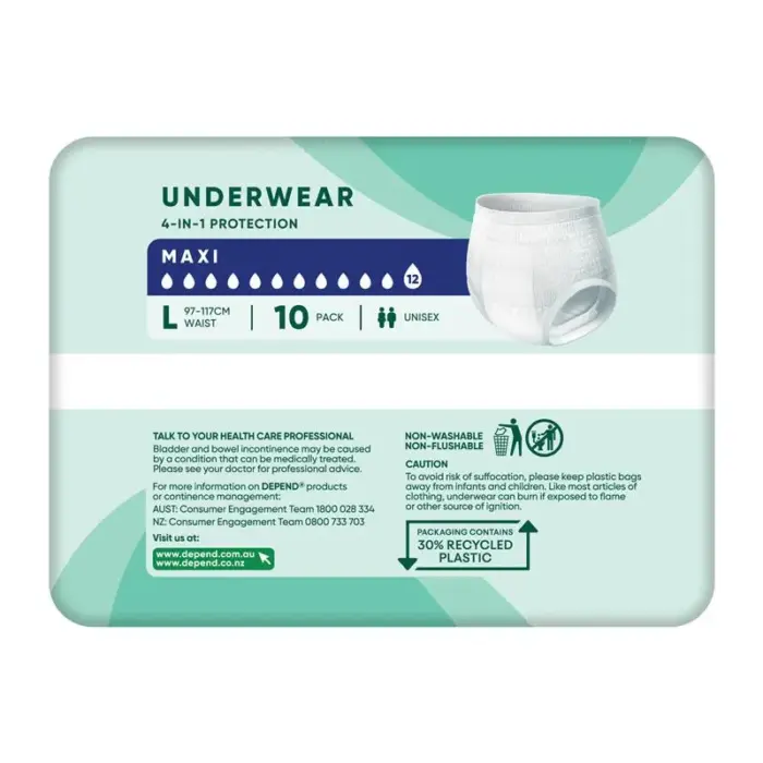 Depend Expert Care Maxi Underwear - Large 97-117cm Unisex 2700ml - Image 5