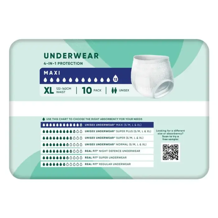 Depend Expert Care Maxi Underwear - XL 122-162cm Unisex 2700ml - Image 4