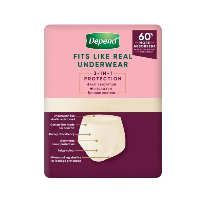 Depend Real Fit Super underwear for Women Medium 86-117cm 1320ml - Image 2