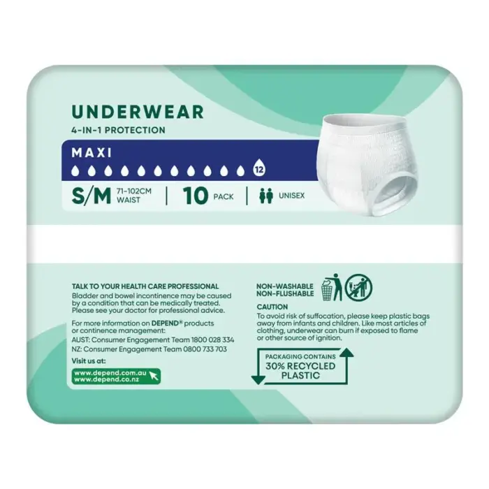 Depend Expert Care Maxi Underwear - Small/ Medium 71-102cm Unisex 2100ml - Image 5
