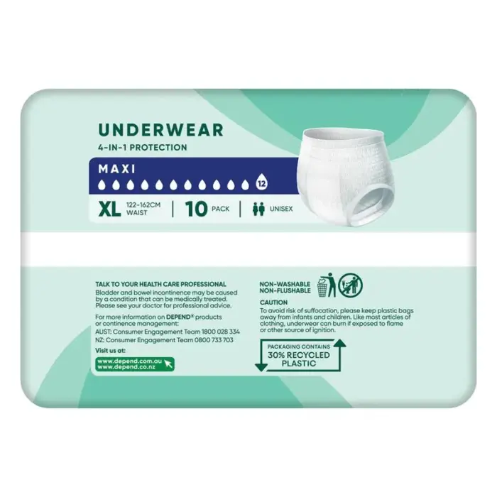 Depend Expert Care Maxi Underwear - XL 122-162cm Unisex 2700ml - Image 5