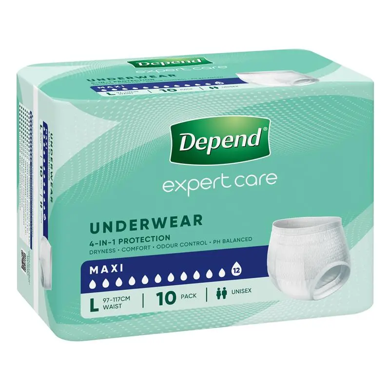 image (5) Depend Expert Care Maxi Underwear - Large 97-117cm Unisex 2700ml - Image 1