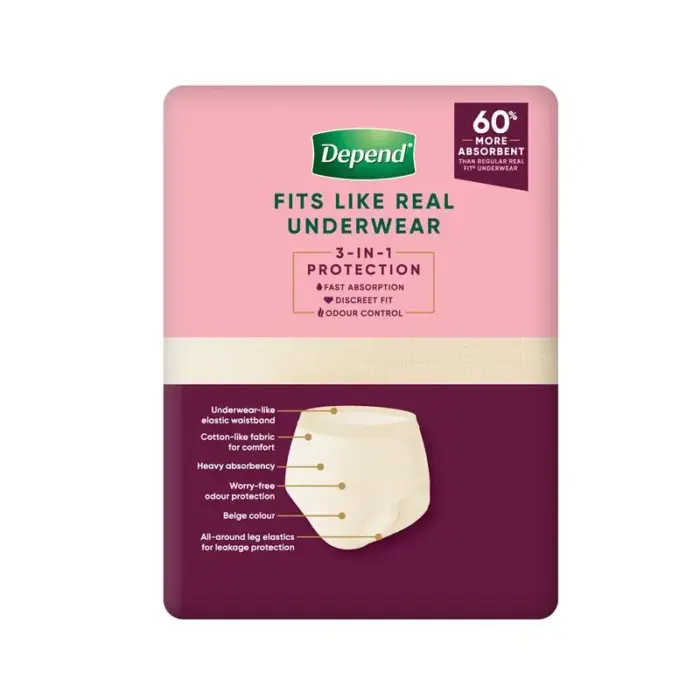 Depend Real Fit Super underwear for Women XL 122-162cm 1320ml - Image 3