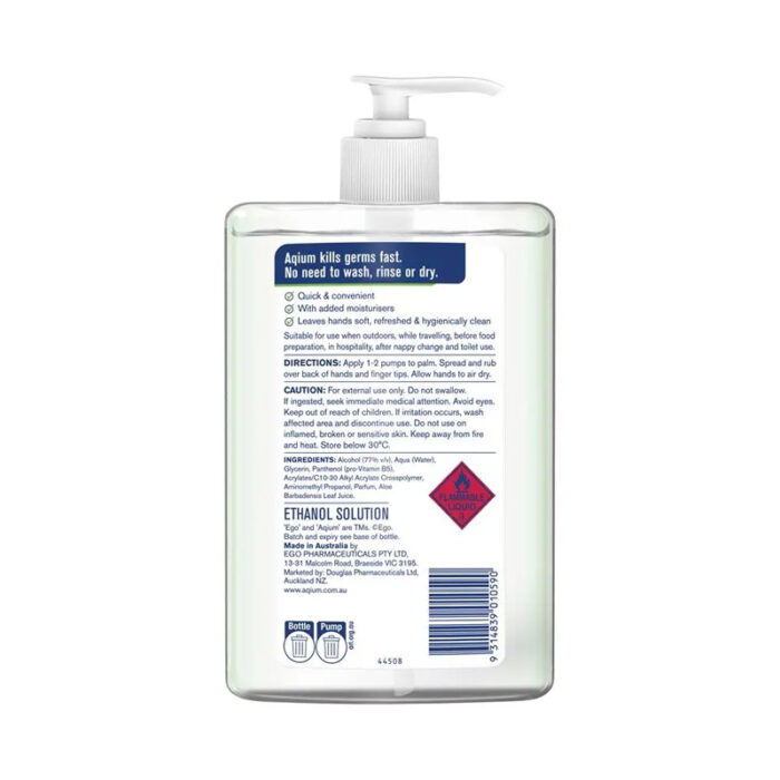 Aqium Antibacterial Hand Sanitiser (Aloe) 1L - Image 2