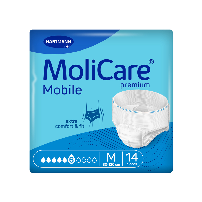 100-1 MoliCare Premium Mobile 6 Drops Pull Ups - Medium 80-120cm Unisex 1662ml - Image 1