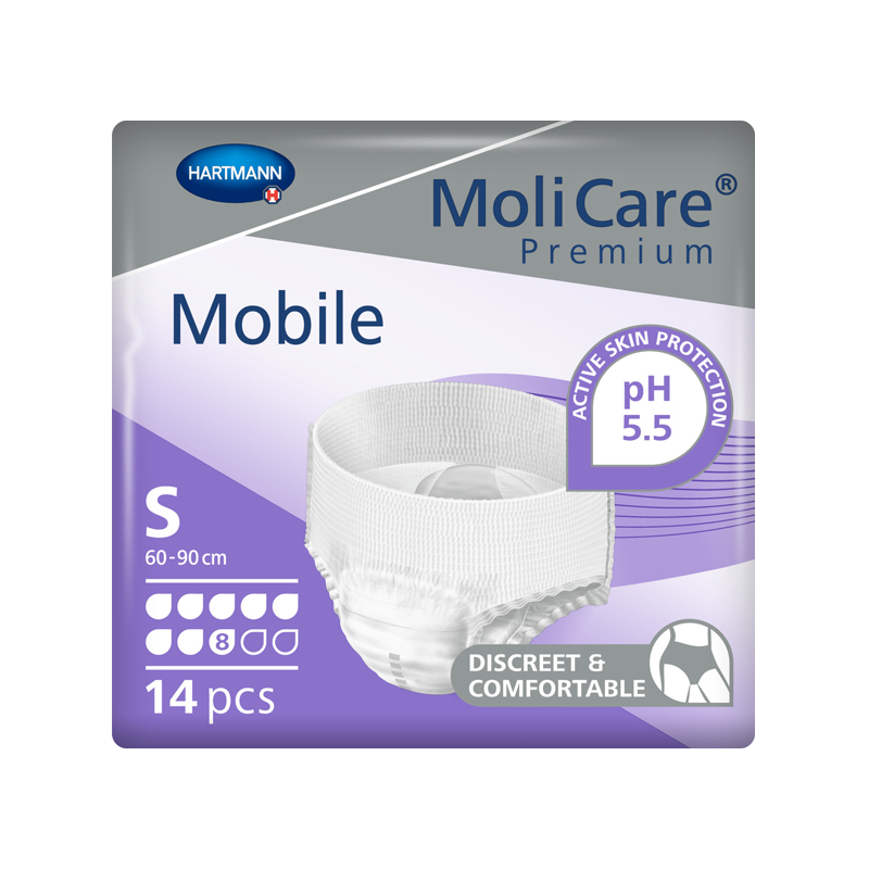 104-1 MoliCare Premium Mobile 8 Drops Pull Ups - Small 60-90cm Unisex 1791ml - Image 1
