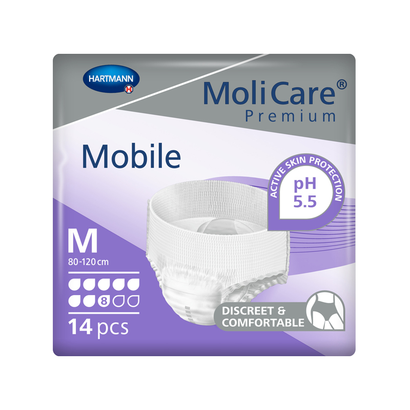 105-1 MoliCare Premium Mobile 8 Drops Pull Ups - Medium 80-120cm Unisex 2015ml - Image 1