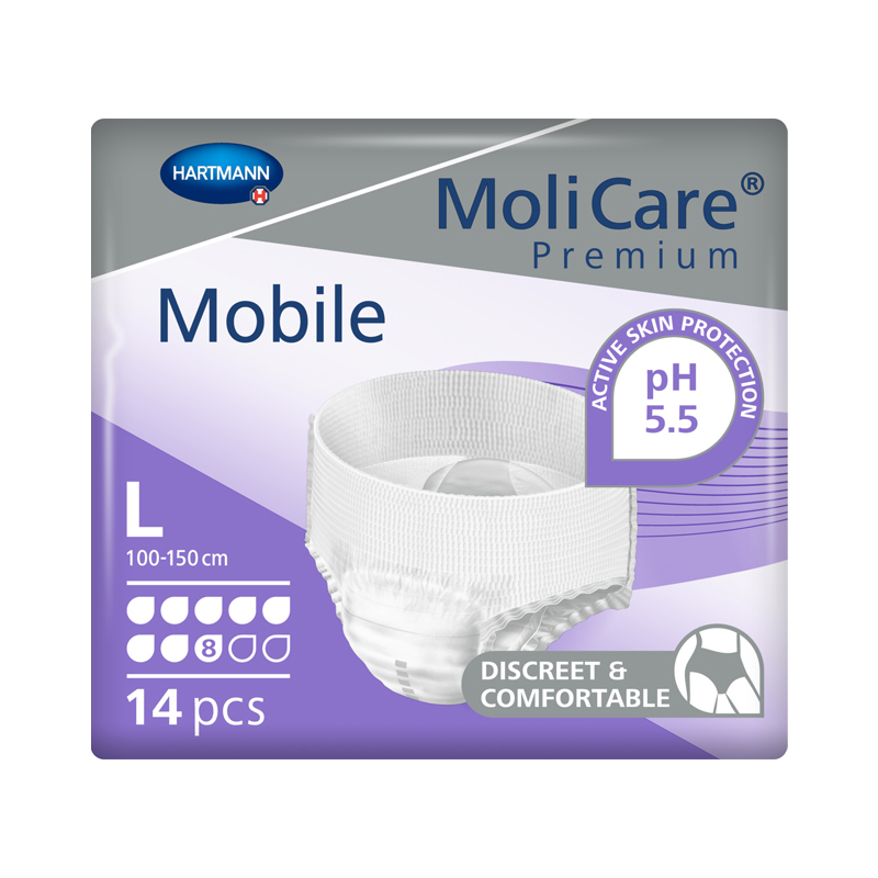 106-1 MoliCare Premium Mobile 8 Drops Pull Ups - Large 100-150cm Unisex 2279ml - Image 1
