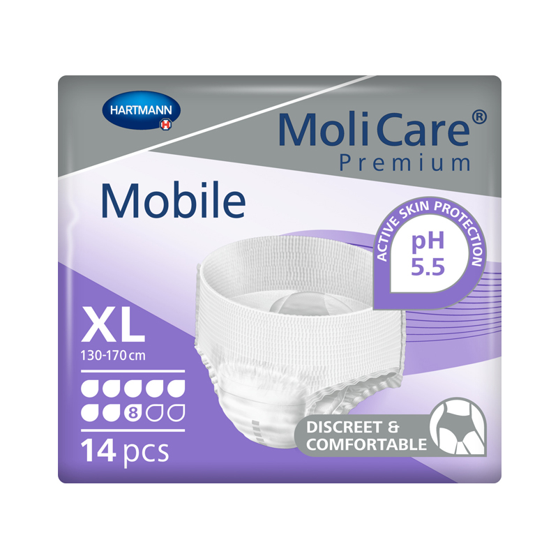 107-1 MoliCare Premium Mobile 8 Drops Pull Ups - XL 130-170cm Unisex 2421ml - Image 1
