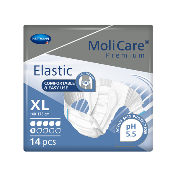 134-1 MoliCare Premium Elastic 6 Drops Slip - XL 140-175cm Unisex 2786ml - Image 1