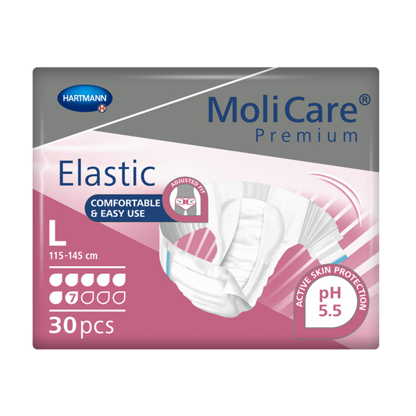 137-1 MoliCare Premium Elastic 7 Drops Slips Large 115-145cm Unisex 2719ml - Image 1