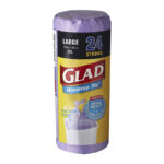 Glad Wavetop Tie Bin Liner Purple Large 24 pack