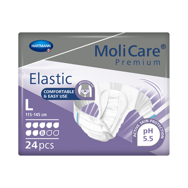 141-1 MoliCare Premium Elastic 8 Drops Slips Large 115-145cm Unisex 3220ml - Image 1