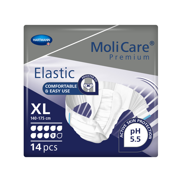 146-1 MoliCare Premium Elastic 9 Drops Slips XL 140-175cm Unisex 3951ml - Image 1