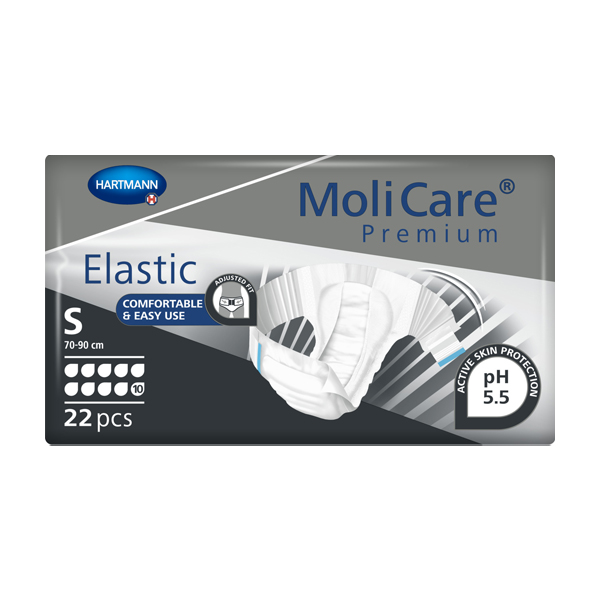 147-1 MoliCare Premium Elastic 10 Drops Slips Small 70-90cm Unisex 2771ml - Image 1