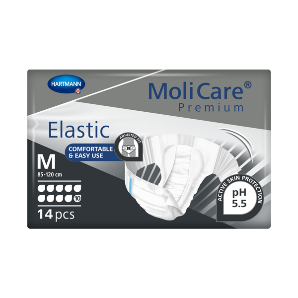 148-1 MoliCare Premium Elastic 10 Drops Slips Medium 85-120cm Unisex 3696ml - Image 1