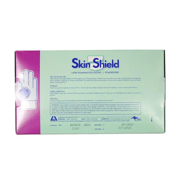 Skin Shield Powder Free Latex Gloves Small - Image 2