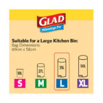 Glad Kitchen Tidy Bag Wavetop Large 30 pack - Image 4