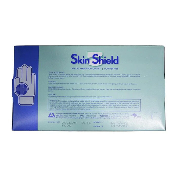 Skin Shield Powder Free Latex Gloves Medium - Image 2