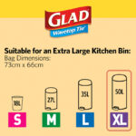 Glad Kitchen Tidy Bag Wavetop X-Large 20 pack - Image 4