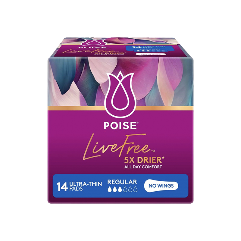 163 Poise LiveFree Regular Pads No Wings - One size fits all 24cm Woman 110ml - Image 1