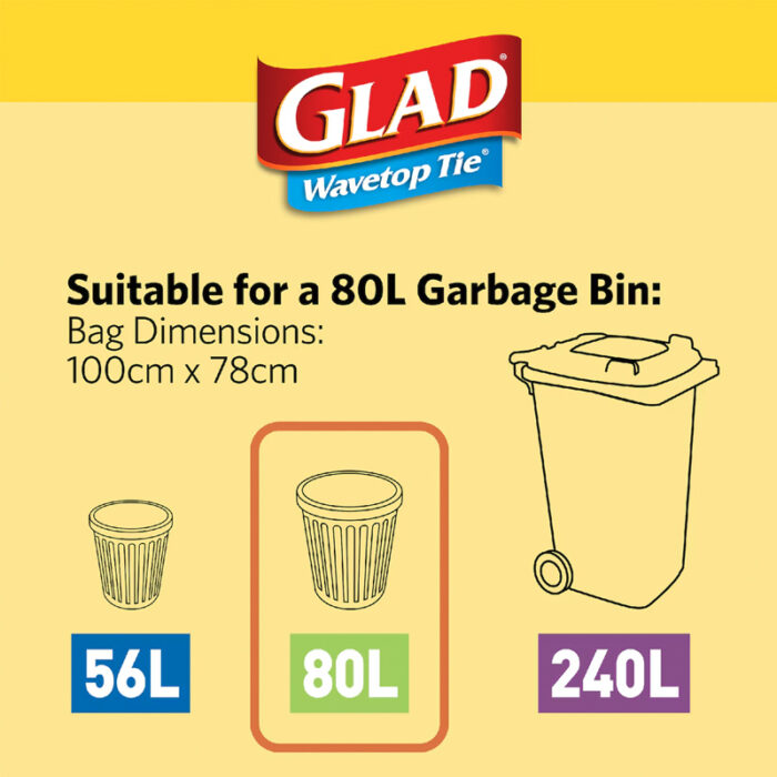 Glad Wavetop Garbage Bag 80 Litres 30 pack - Image 4