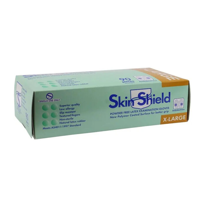 Skin Shield Powder Free Latex Gloves Extra Large - Image 2