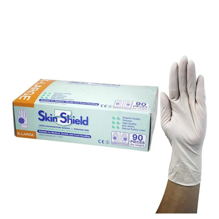 Skin Shield Powder Free Latex Gloves Extra Large - Image 3