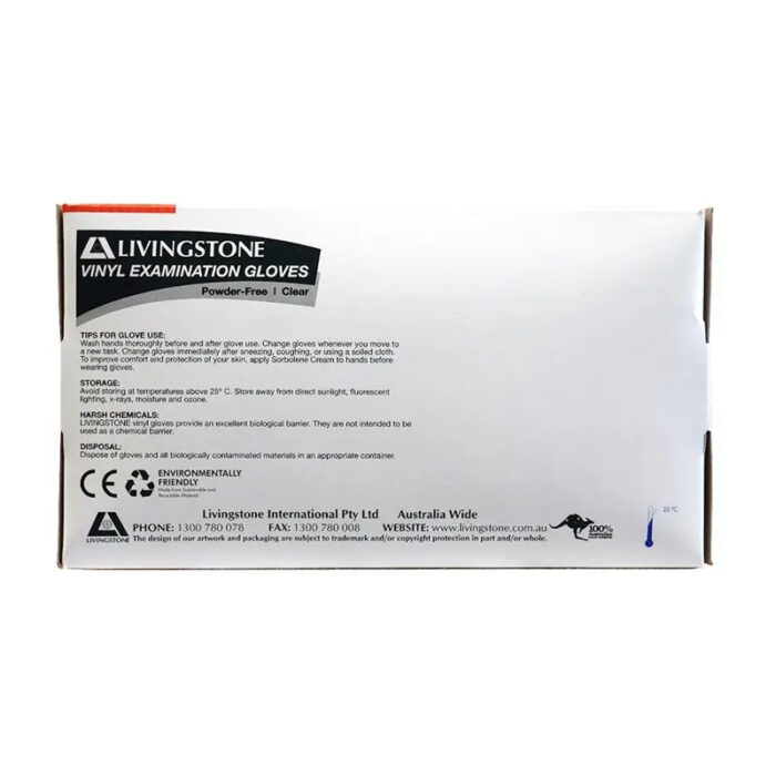 Livingstone Vinyl Examination Gloves ASTM Powder Free Large - Image 2