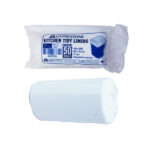 Livingstone Garbage Bag Bin Liner, Recyclable, Kitchen Tidy, 27 Litres, 66 x 51cm, 20 Microns, Heavy Duty, HDPE, White, 50 Bags/Roll - Image 2