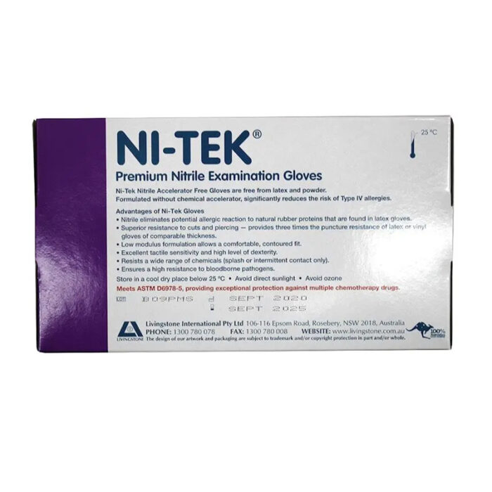 NI-TEK Nitrile Accelerator Free Powder Free Gloves Small - Image 2