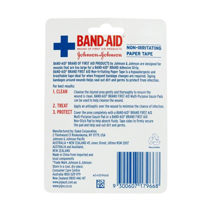 Band-Aid First Aid Non-Irritating Paper Tape 2.5cm x 9.1m - Image 2