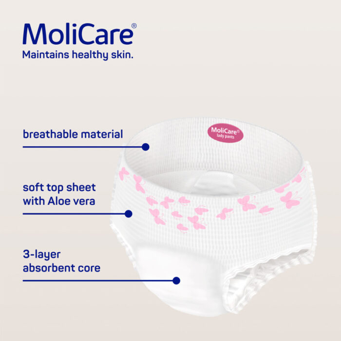MoliCare Premium Lady Pants 5 Drops -Large 100-150cm Woman 844ml - Image 2